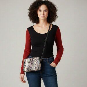 Coach Crosby Pieced Exotic Embossed Leather Crossbody Bag No. K1580-37172